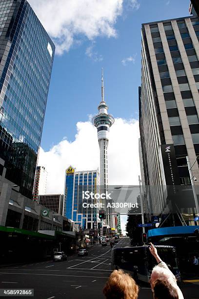 Torre Skyauckland Nova Zelândia - Fotografias de stock e mais imagens de Auckland - Auckland, Destino de Viagem, Fotografia - Imagem