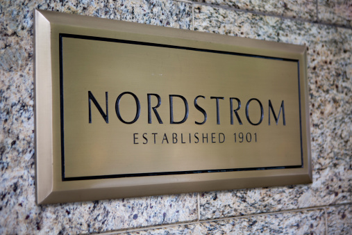 Seattle, Washington, USA - May 27, 2012:  A sign indicates Nordstrom and its founding date.  Nordstrom is headquartered in Seattle, Washington.