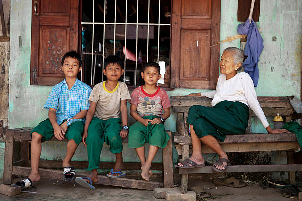 Life in Myanmar stock photo