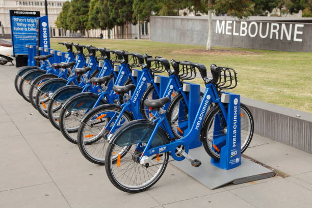 biciclette per auto melbourne - travel hire bicycle australia foto e immagini stock