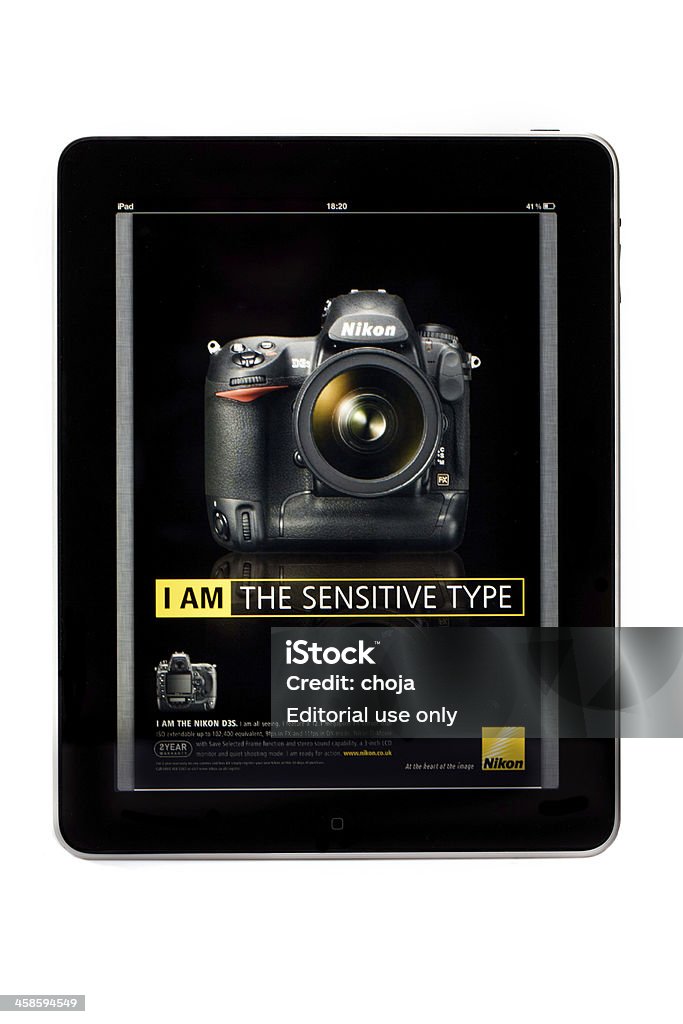Apple Ipad デジタルタブレットにホワイトの background.advertisment ニコン D3S - iPadのロイヤリティフリーストックフォト