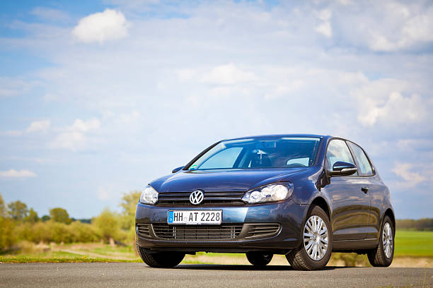 Dartmouth, Nova Scotia Canada - August 23, 2012: Front end shot of a Volkswagen car parked in a parking lot outside in Dartmouth, Nova Scotia, Canada. The heavily modified and lowered car was parked at a weekly gatheing of car enthusiasts.