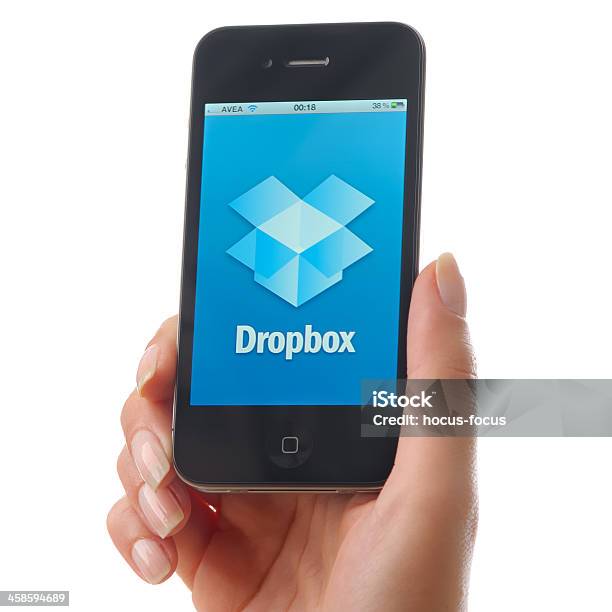 Dropbox No Iphone 4 - Fotografias de stock e mais imagens de Conselho - Conselho, Internet, .com