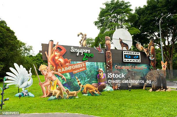 Photo libre de droit de Zoo De Singapour Et Safari De Nuit banque d'images et plus d'images libres de droit de Panneau d'entrée - Panneau d'entrée, Zoo, Animaux de safari