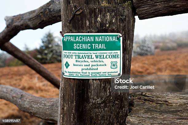 Appalachian Trail Sign On Roan Mountain Stock Photo - Download Image Now - Adventure, Appalachia, Appalachian Mountains