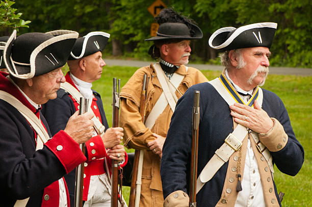 Charlottesville, USA - May 5, 2012: The Color Guard at Ease during the ceremony of unveiling the mile marker commemorating the site known as The Barracks.