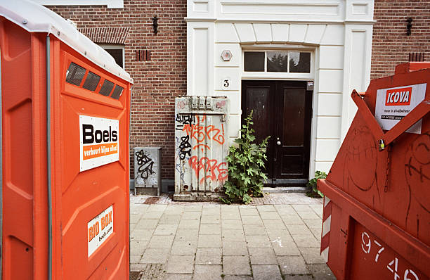 Amsterdam, Netherlands - May 17, 2018: Entrance to Anne Frank House Historic Landmark Museum at Westermarkt.
