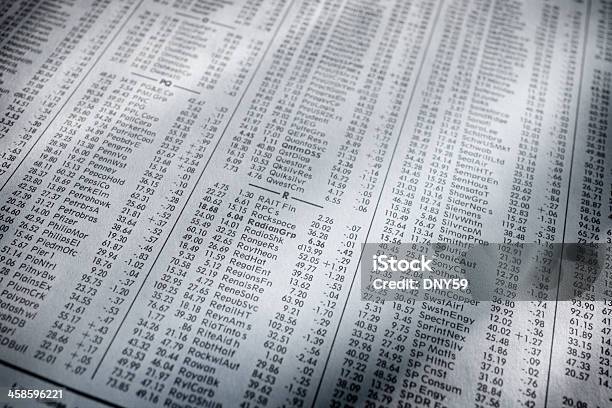 Stock Market Listings Stock Photo - Download Image Now - Newspaper, Stock Market Data, Stock Market and Exchange