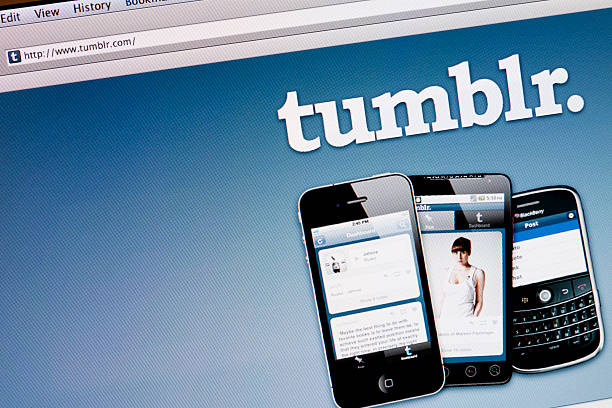Denny, Scotland - March 5, 2011: Part of the tumblr.com website, a popular microblogging website, viewed on a web browser.
