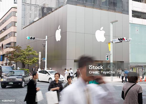 Loja Da Apple Ginza Tóquio Japão - Fotografias de stock e mais imagens de Japão - Japão, Loja da Apple, Ao Ar Livre