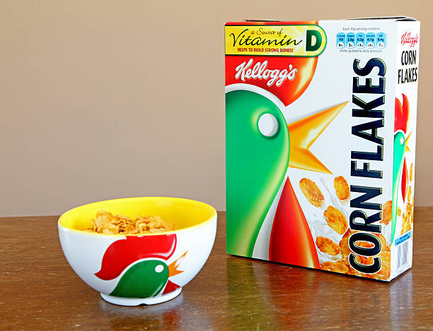 Kellogg's cornflakes breakfast stock photo