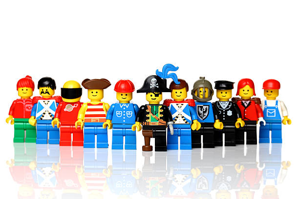 lego figures - lego figurine men isolated stock-fotos und bilder