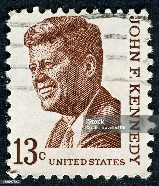 John F Kennedy Stamp Stock Photo - Download Image Now - John F. Kennedy - US President, Postage Stamp, Mail
