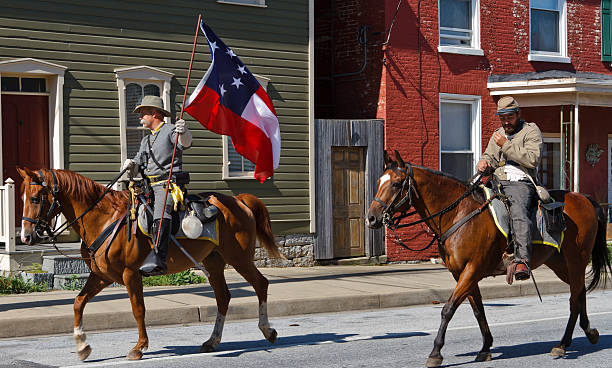 guerra civil americana da confederação cavalaria - confederate soldier imagens e fotografias de stock