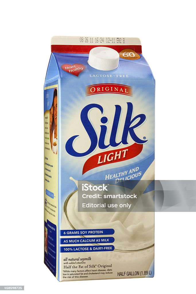 Silk Light Original Soymilk in Half Gallon Carton Chattanooga, USA - July 17, 2011: A half gallon carton of Silk Light Original soymilk. Brand Name Stock Photo