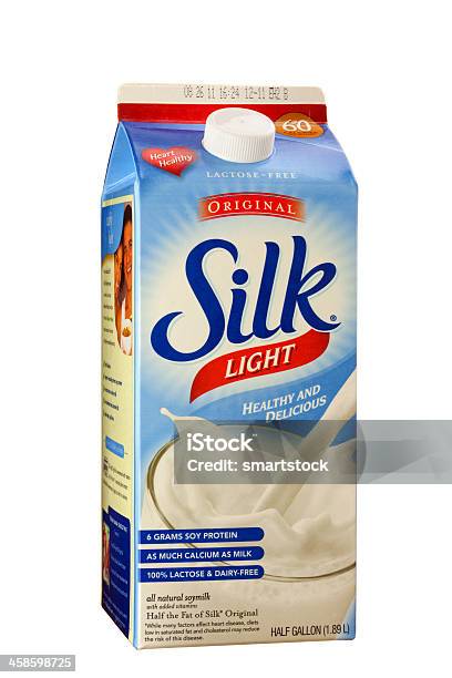 Silk Light Original Soymilk In Half Gallon Carton Stock Photo - Download Image Now - Brand Name, Close-up, Color Image