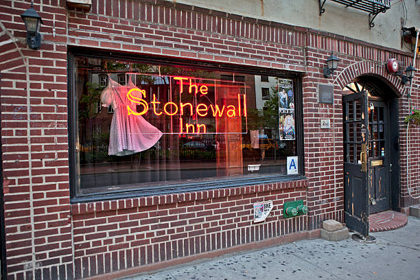 Stonewall Inn New York, USA - May 7, 2011: Facade of the Stonewall Inn at 53 Christopher Street in NYC. 42nd street photos stock pictures, royalty-free photos & images