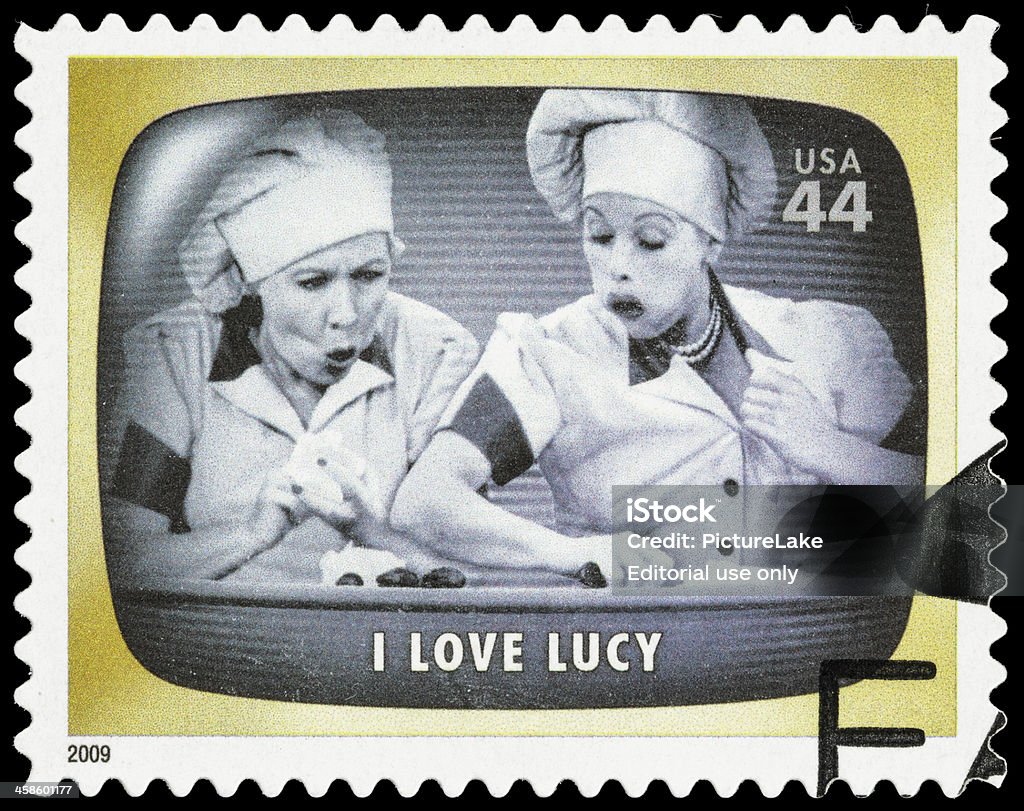 USA Ich liebe Lucy chocolate factory episode Briefmarke - Lizenzfrei Fernsehserie Stock-Foto