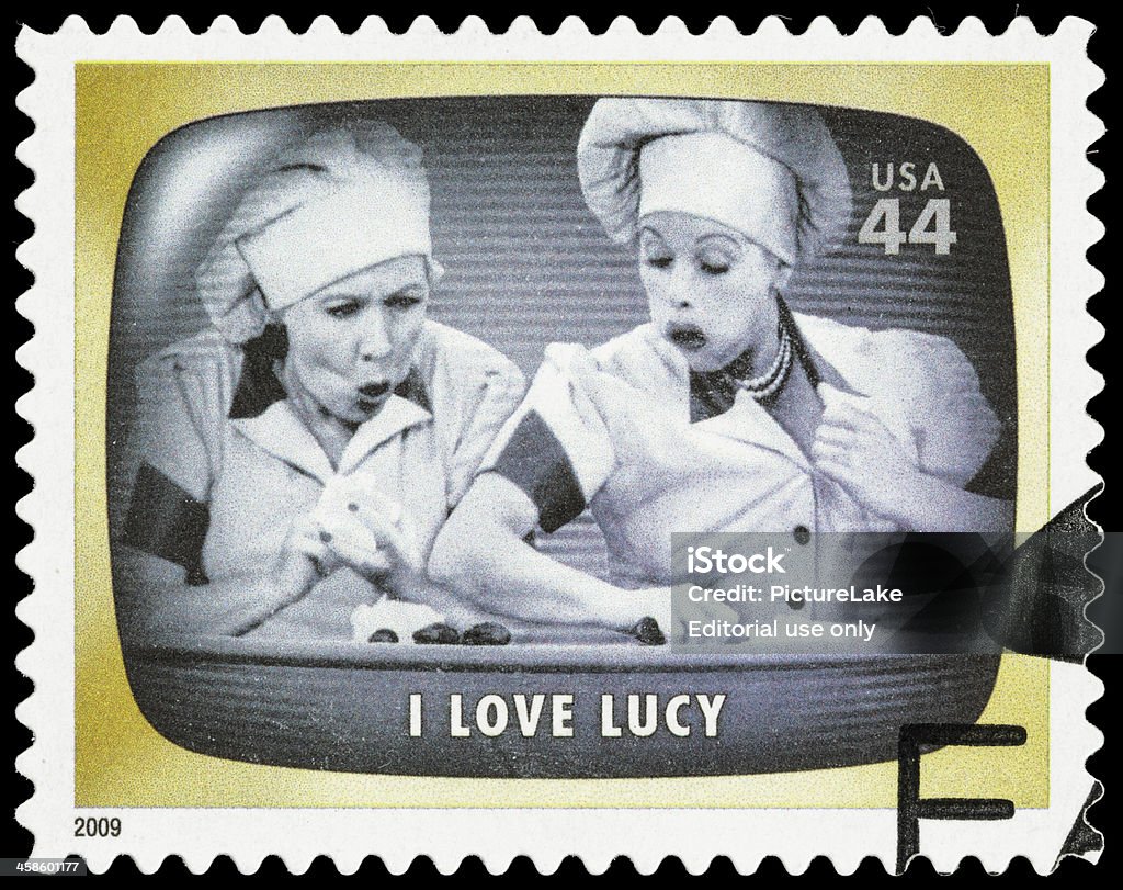 USA me encanta Lucy fábrica de chocolate episodio sello postal - Foto de stock de Programa de televisión libre de derechos