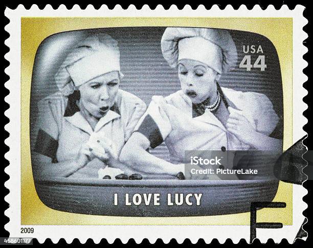 Usa I Love Lucy Chocolate Factory Episode Postage Stamp Stock Photo - Download Image Now