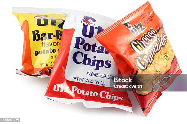 Utz Snacks Barbq Plain Potato Chips And Cheese Crunchies Stock Photo - Download Image Now