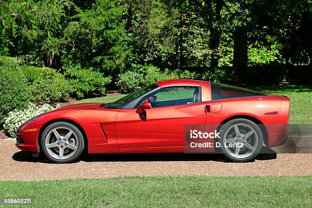 Photo libre de droit de Red Chevrolet Corvette banque d'images et plus d'images libres de droit de Chevrolet Corvette - Chevrolet Corvette, C6, Chevrolet