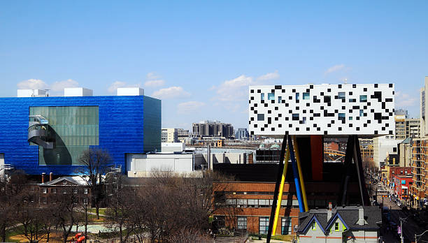 Toronto Art Institutions Toronto, Canada - April 4, 2010: Ontario College of Art and Design and the back of Art Gallery of Ontario ocad stock pictures, royalty-free photos & images