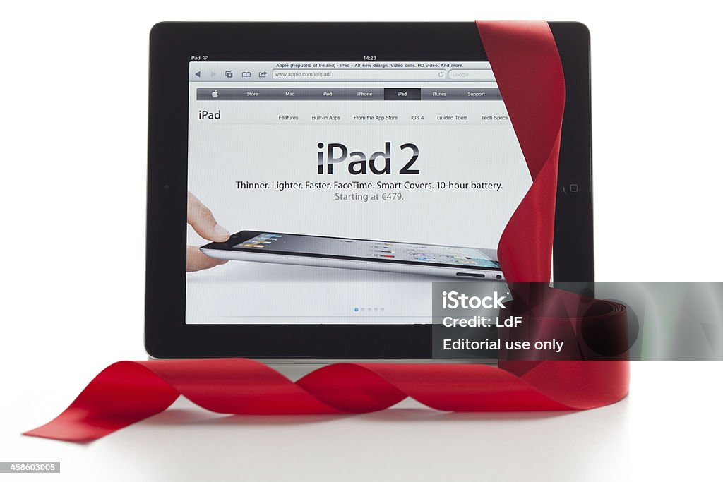 iPad mit Weihnachten Weihnachtsschmuck und Schnittpfade. - Lizenzfrei Tablet PC Stock-Foto