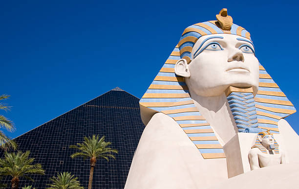 Luxor Hotel "Las Vegas, NV,USA - June 15, 2011 - The Luxor hotel and casino a MGM owned property modeled after the sphinx in Egypt." las vegas pyramid stock pictures, royalty-free photos & images