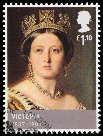 Sacramento, California, USA - September 27, 2011: A 2011 United Kingdom postage stamp with an illustration of Queen Victoria (1819-1901). Victoria,  the last House of Hanover monarch, became Queen of the United Kingdom at the age of only 18. She ruled from 1837-1901; her nearly 64 year reign is the longest in British history.