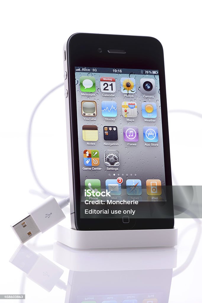 iPhone 4 isolado - Foto de stock de Agenda Eletrônica royalty-free