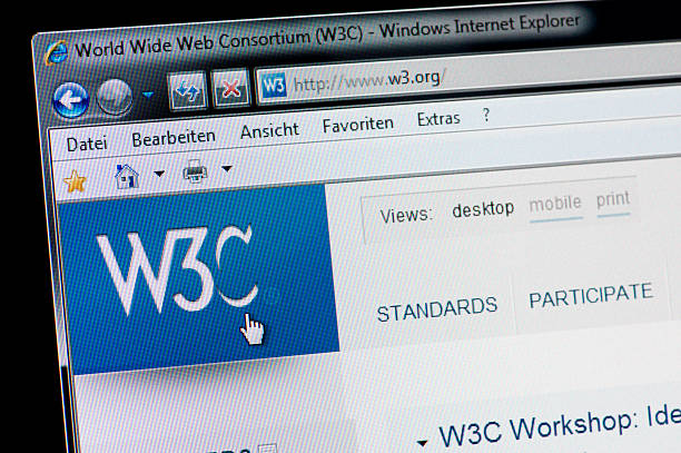 W3C - Macro shot of real monitor screen stock photo