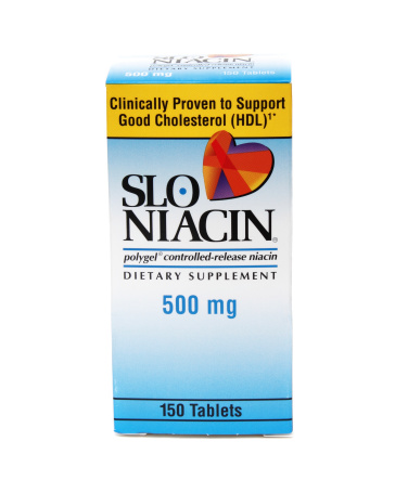 West Palm Beach, USA - September 23, 2011:  This is a studio product shot of Slo Niacin brand niacin  supplements. Niacin is a type of B vitamin said to promote good cholesterol. Slo Niacin is produced by Upsher Smith.
