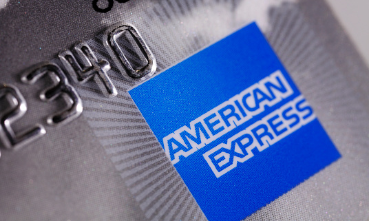 Sydney Australia - November 7, 2011. An extreme close up of an American express card issued by the Australian bank Westpac.