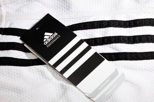 Chongqing, China - August 15, 2011: Adidas Label on the sport cloth