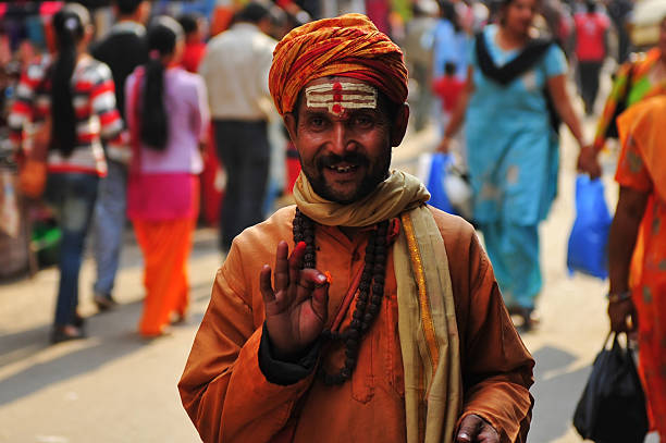 sadhu - indian ethnicity sadhu india pilgrim stock-fotos und bilder