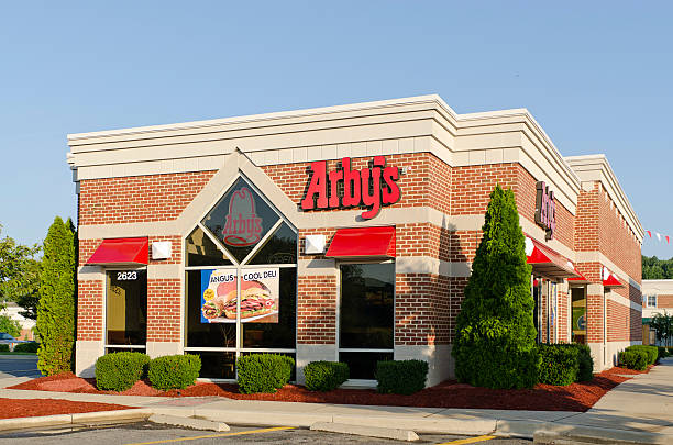 Standalone Arby's Location in a Modern Shopping Center stock photo