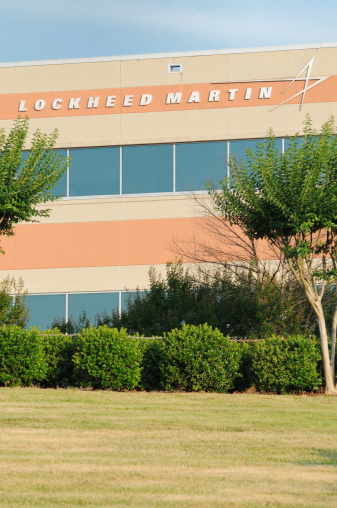 Huntsville, Alabama, USA - June 8, 2011: Lockheed Martin company sign on building with copy space below.  Building located on Sparkman Drive in Huntsville, Alabama.