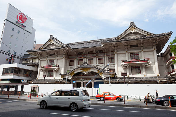 kabuki-za 테아터 도쿄 - kabuki color image japan japanese culture 뉴스 사진 이미지