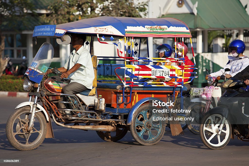 TukTuk Taxi in der laotischen Hauptstadt Vientiane - Lizenzfrei Asien Stock-Foto