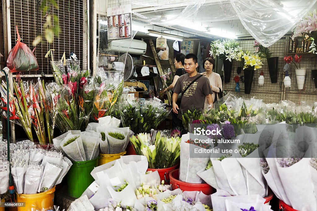 Mercado de flores en Hong Kong - Foto de stock de Aire libre libre de derechos