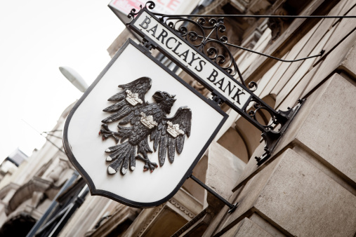 London, United Kingdom - April 29, 2011: Old sign of Barclays Bank in Westminster, London, UK.
