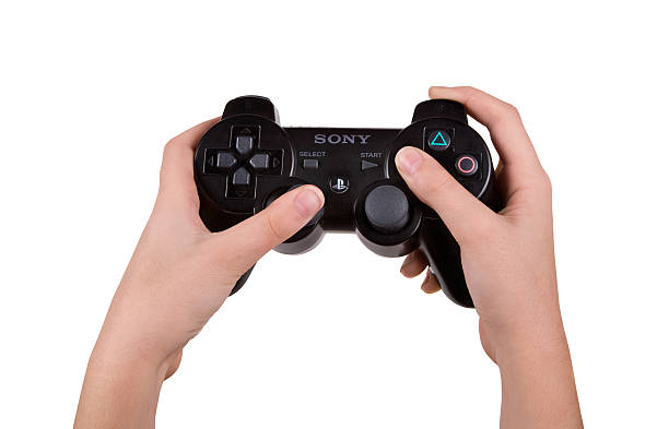 playstation controle sem fio - joystick game controller playstation sony - fotografias e filmes do acervo