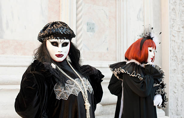 venice carnival 2012 - san zaccaria horizontal looking at camera outdoors stock-fotos und bilder