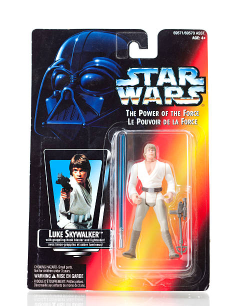 Star Wars Action Figure - Luke Skywalker Calgary, Canada - Feb 1, 2012. 1990's Re-release Star Wars action figure by Kenner. In the early 90's with the renewed interest in the Star Wars Trilogy. Kenner, now owned by Hasbro, released a series of updated action figures for the popular movie franchise. action figure stock pictures, royalty-free photos & images