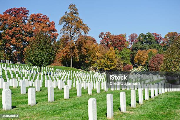 Cimitero Nazionale Di Arlington Con Alberi Colorati - Fotografie stock e altre immagini di Albero