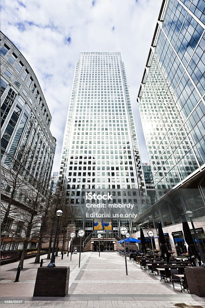 Um Canada Square em Canary Wharf, em Londres - Foto de stock de Alto - Descrição Geral royalty-free