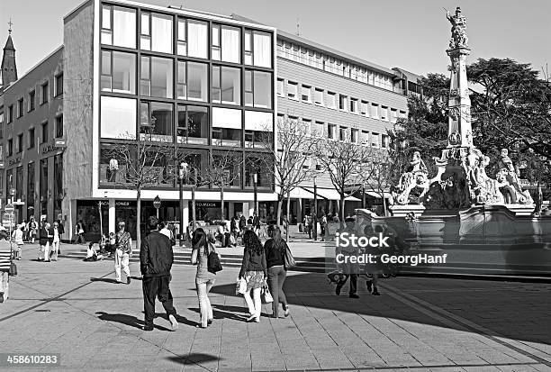 George Fountain In Trier Stock Photo - Download Image Now - Black And White, Building Exterior, Built Structure