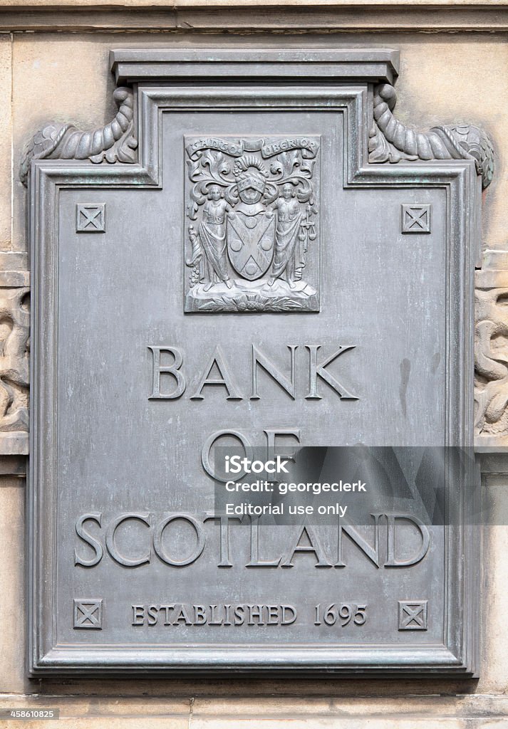 Bank of Scotland Historique de Plaque - Photo de Pierre - Matériau de construction libre de droits