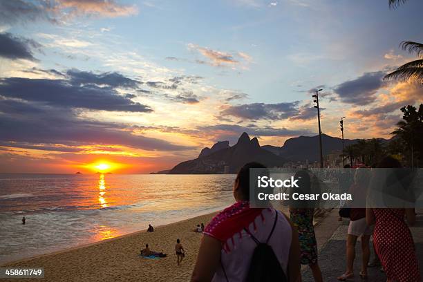 Ipanema Beach Sunset Stock Photo - Download Image Now - Beach, Brazil, Capital Cities